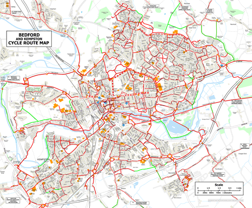 Bedford & Kempston Cycle Map